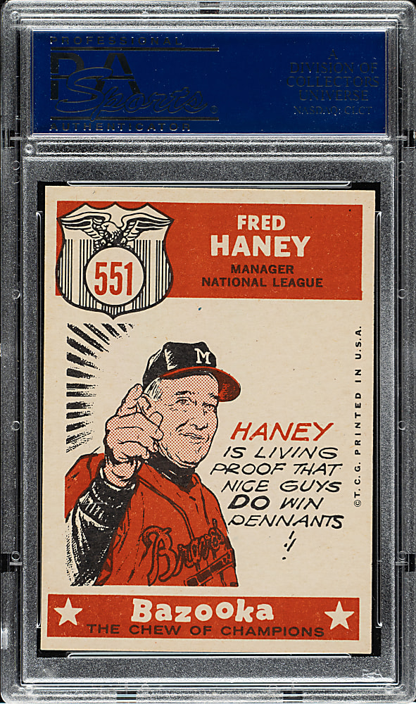 1959 Topps #551 Fred Haney All-Star PSA NM-MT+ 8.5