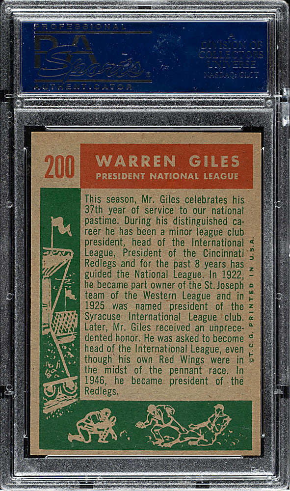1959 Topps #200 Warren Giles PSA NM-MT+ 8.5