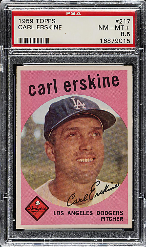 1959 Topps #217 Carl Erskine PSA NM-MT+ 8.5