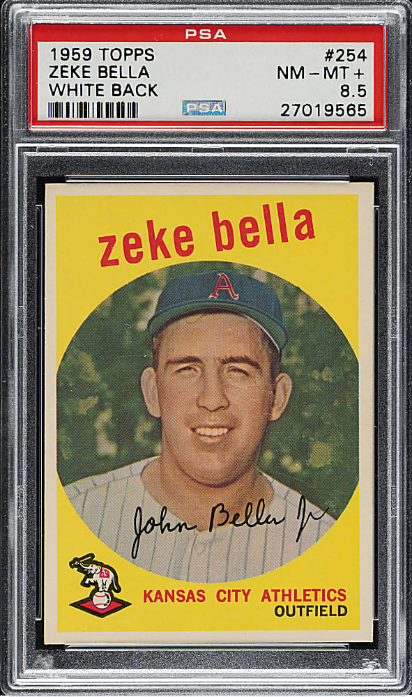 1959 Topps #254 Zeke Bella PSA NM-MT+ 8.5