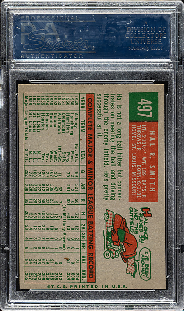 1959 Topps #497 Hal R. Smith PSA NM-MT+ 8.5