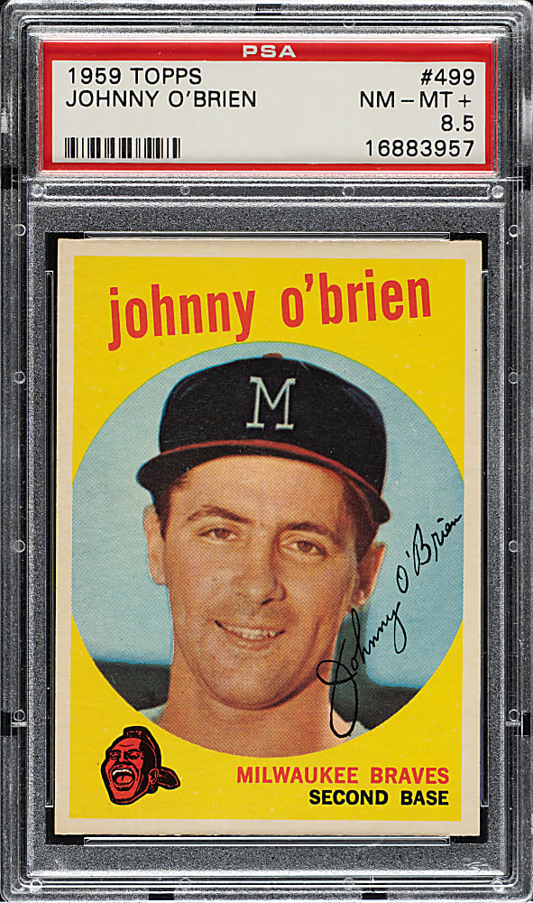 1959 Topps #499 Johnny O'Brien PSA NM-MT+ 8.5