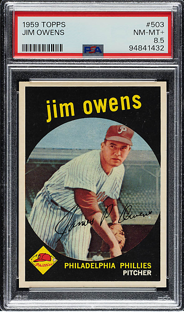 1959 Topps #503 Jim Owens PSA NM-MT+ 8.5