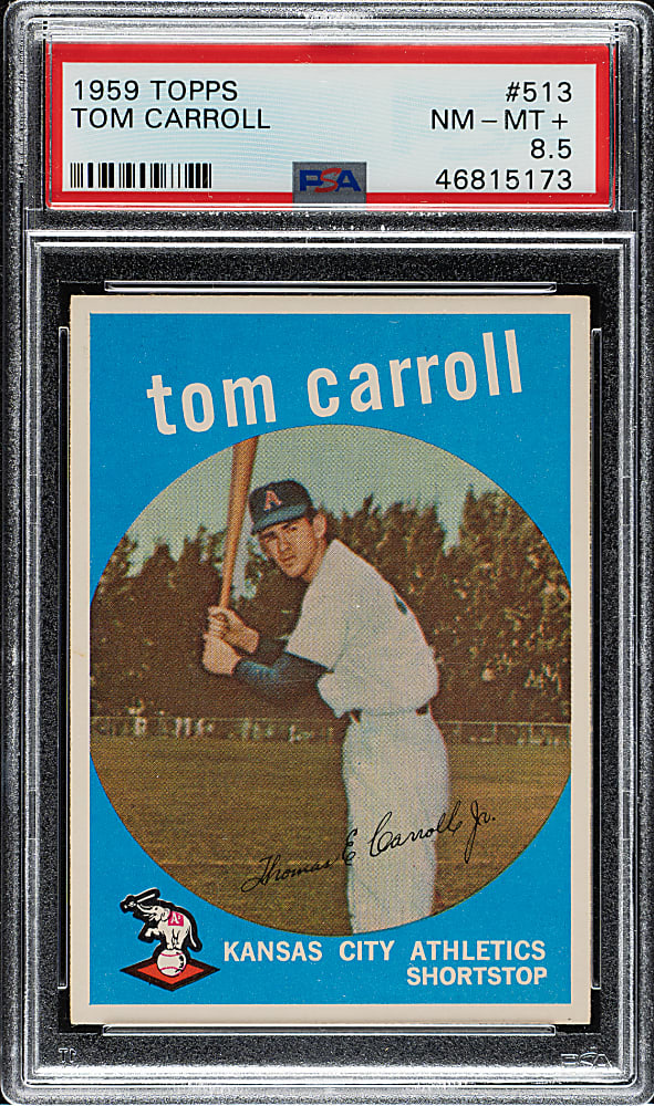 1959 Topps #513 Tom Carroll PSA NM-MT+ 8.5