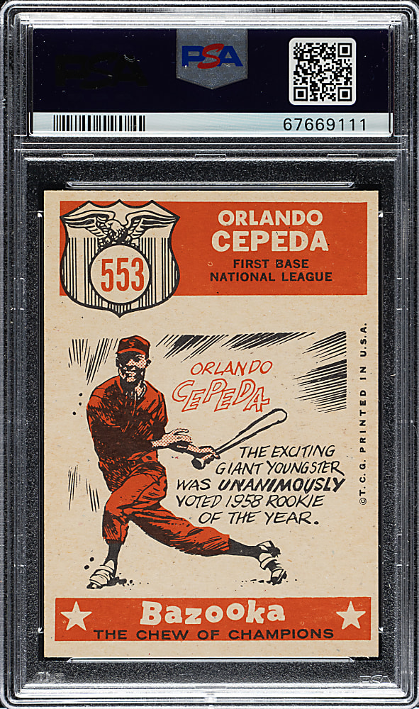 1959 Topps #553 Orlando Cepeda All-Star PSA NM-MT 8