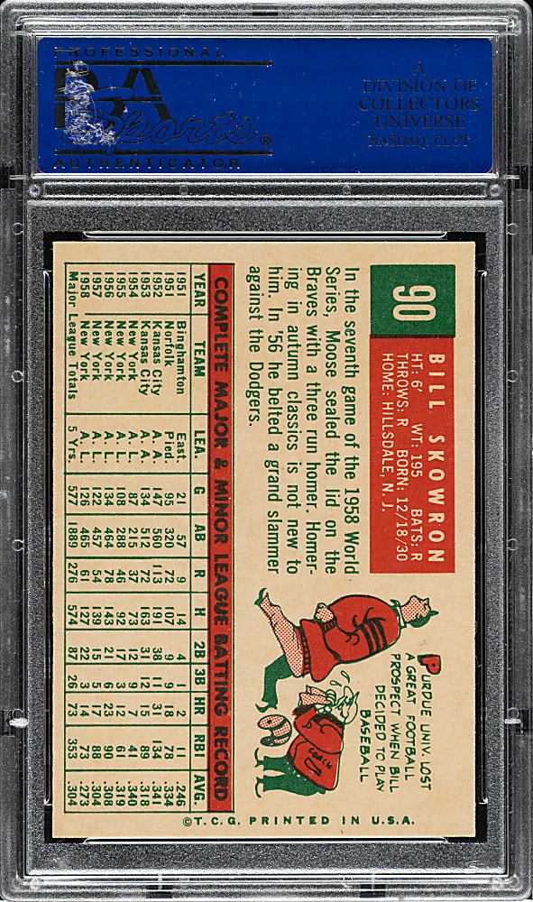 1959 Topps #90 Bill Skowron PSA NM-MT 8