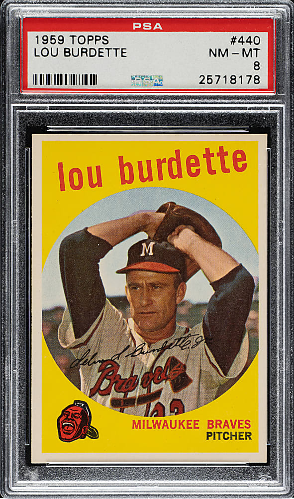1959 Topps #440 Lou Burdette PSA NM-MT 8