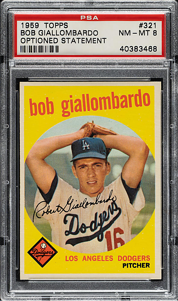 1959 Topps #321 Bob Giallombardo PSA NM-MT 8