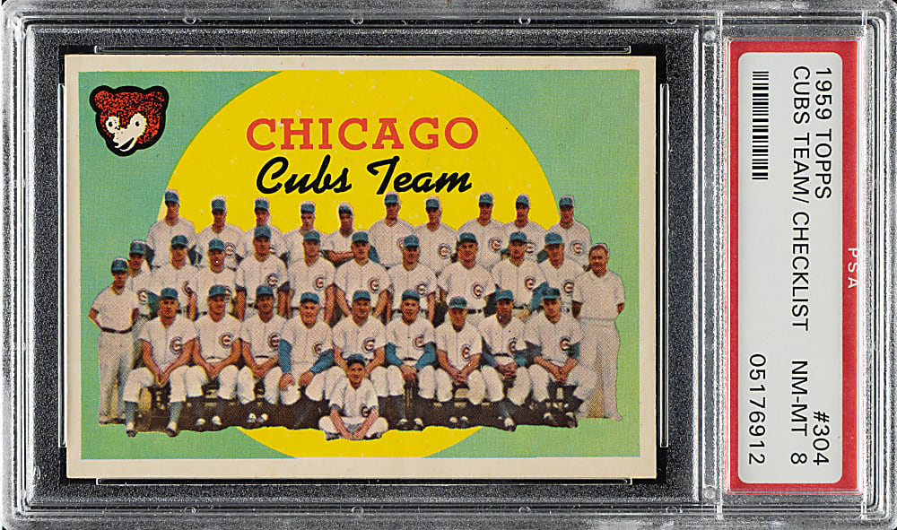 1959 Topps #304 Chicago Cubs Team PSA NM-MT 8