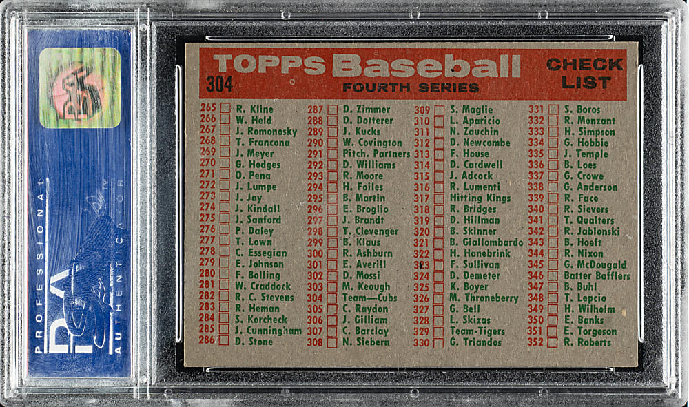 1959 Topps #304 Chicago Cubs Team PSA NM-MT 8