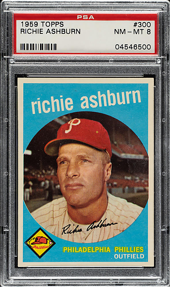 1959 Topps #300 Richie Ashburn PSA NM-MT 8