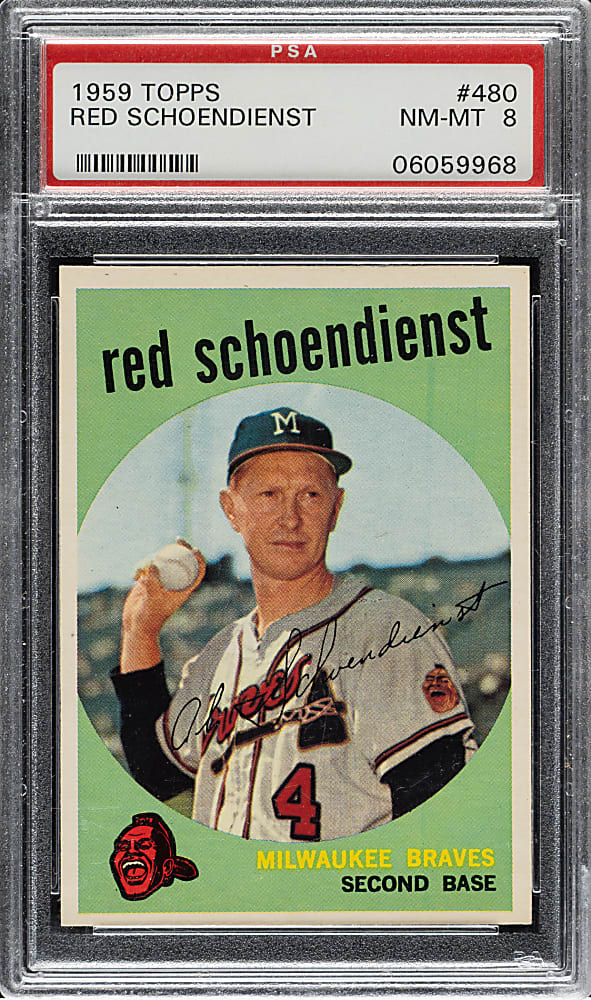1959 Topps #480 Red Schoendienst PSA NM-MT 8