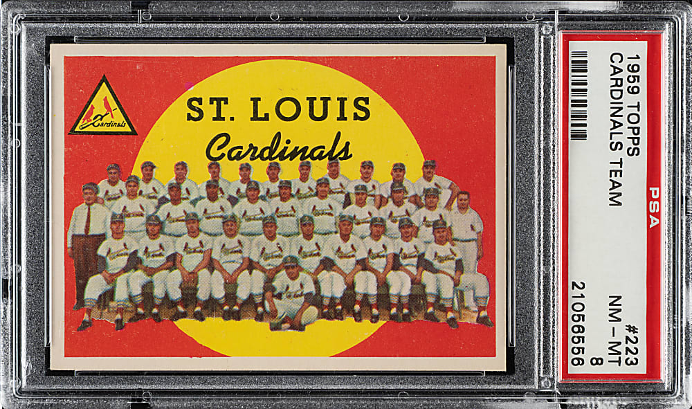 1959 Topps #223 St. Louis Cardinals Team PSA NM-MT 8