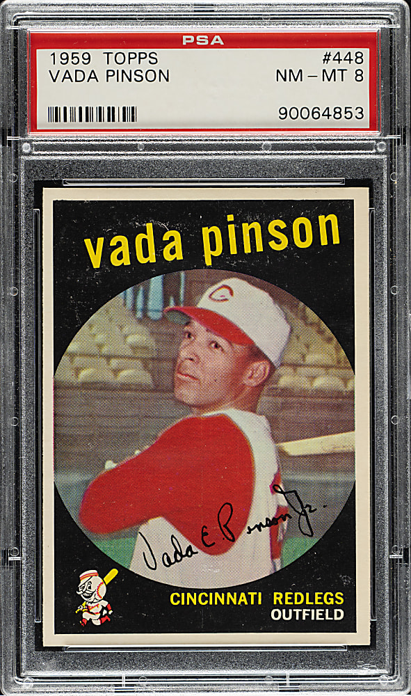 1959 Topps #448 Vada Pinson PSA NM-MT 8