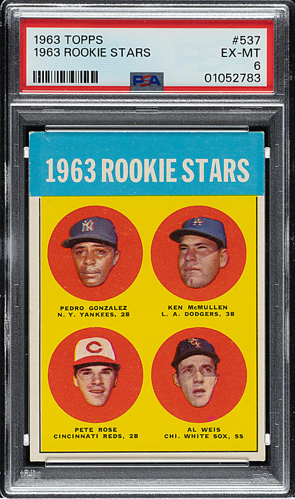 1963 Topps #537 Pete Rose Rookie PSA EX-MT 6