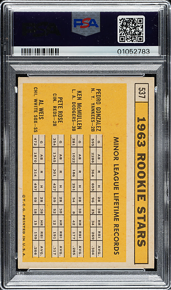 1963 Topps #537 Pete Rose Rookie PSA EX-MT 6