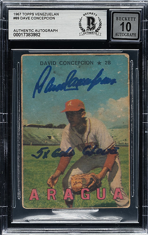 Signed 1967 Topps Venezuelan "Winter League" #89 Dave Concepcion Rookie Beckett GEM MINT 10