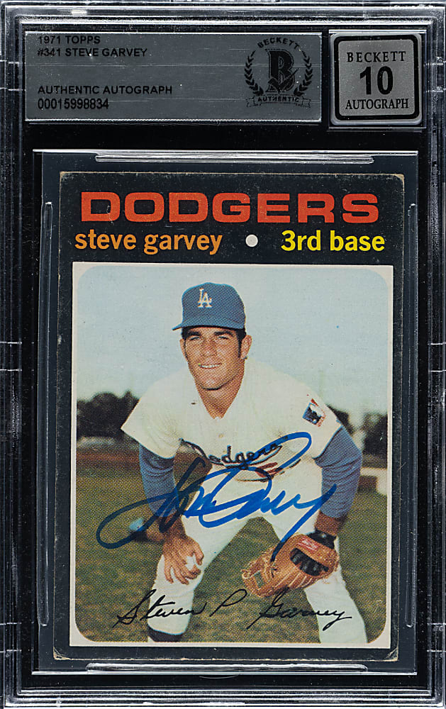 Signed 1971 Topps #341 Steve Garvey Rookie Beckett GEM MINT 10