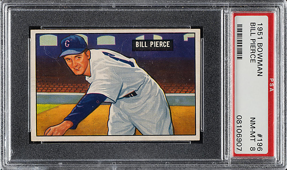 1951 Bowman #196 Bill Pierce PSA NM-MT 8