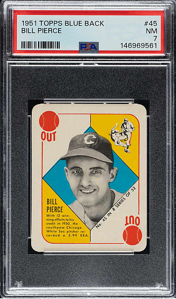 1951 Topps Blue Back #45 Bill Pierce PSA NM 7