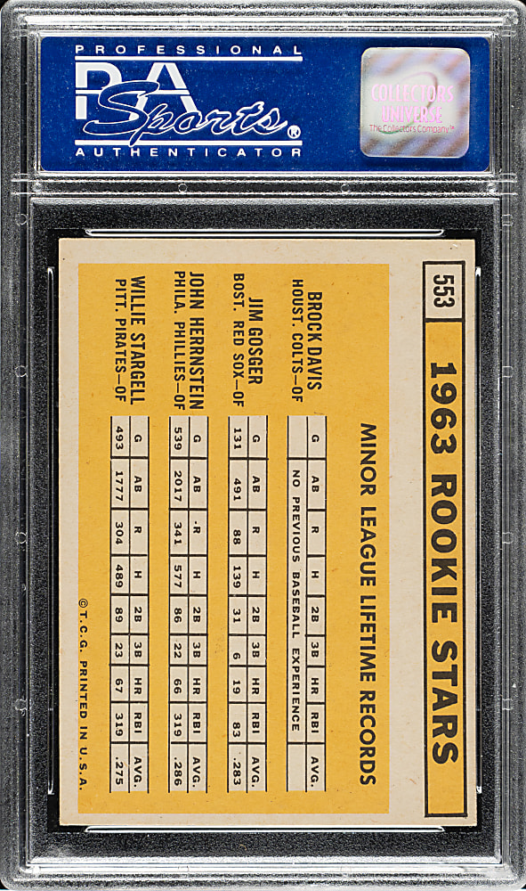 1963 Topps #553 Willie Stargell Rookie PSA EX-MT 6