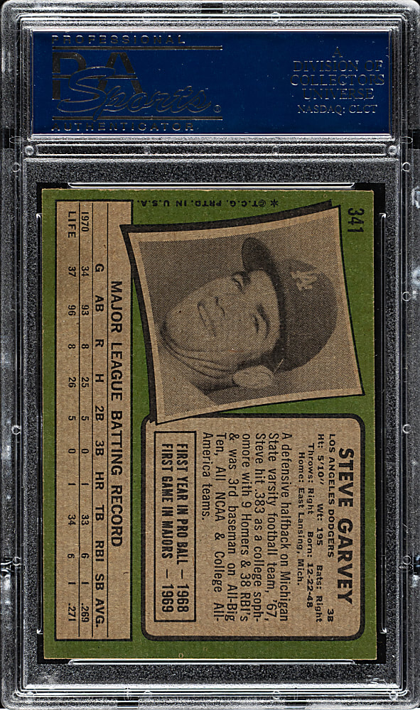 1971 Topps #341 Steve Garvey Rookie PSA NM 7