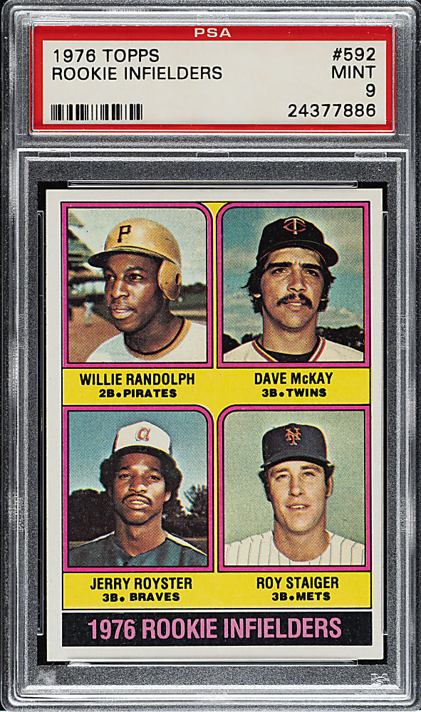 1976 Topps #592 Randolph/McKay/Royster/Staiger PSA MINT 9