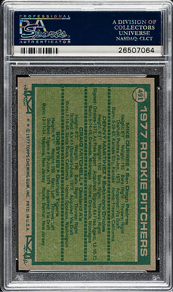 1977 Topps #491 Dupree/Martinez/Mitchell/Skyes PSA GEM MINT 10