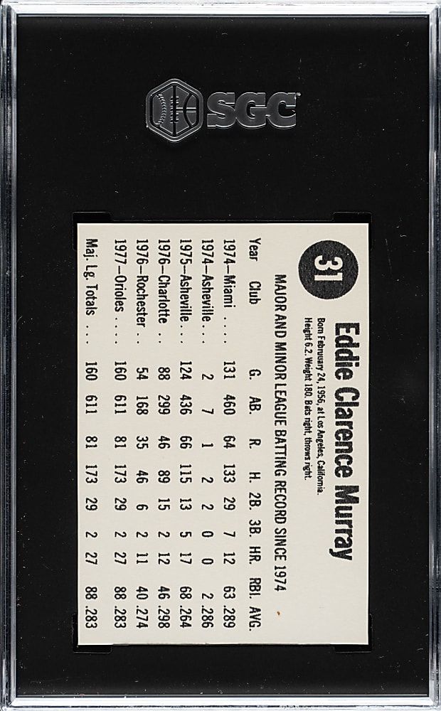 1978 Hostess #31 Eddie Murray SGC NM/MT 8