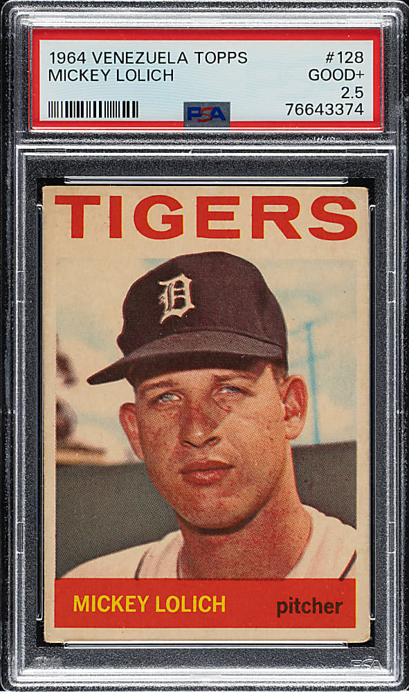 1964 Topps Venezuelan #128 Mickey Lolich PSA GOOD+ 2.5