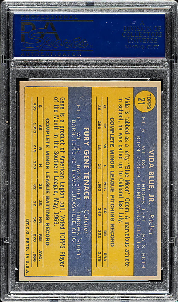 1970 Topps #21 Blue/Tenace PSA NM-MT 8