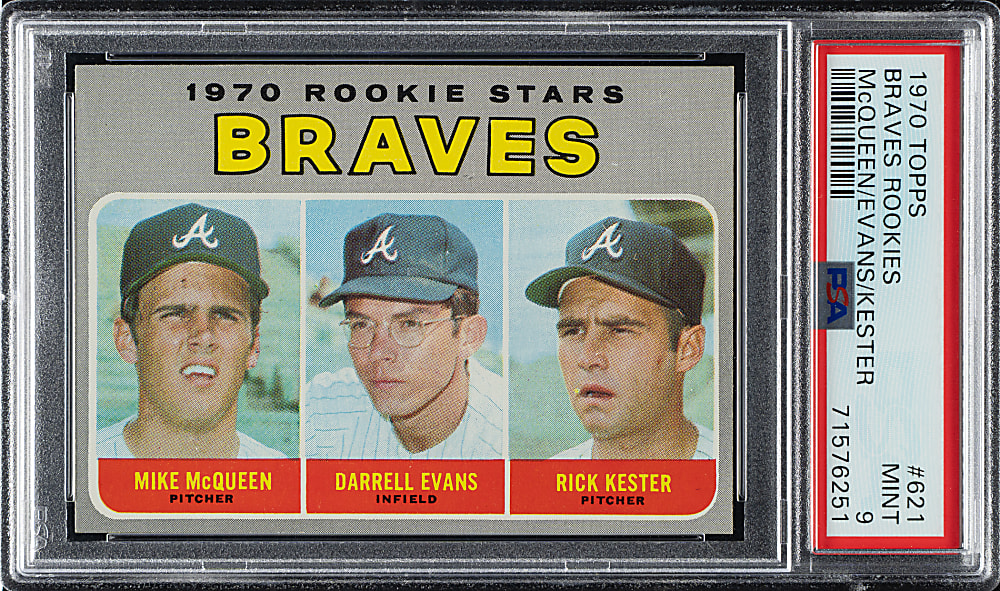 1970 Topps #621 McQueen/Evans/Kester Rookie PSA MINT 9