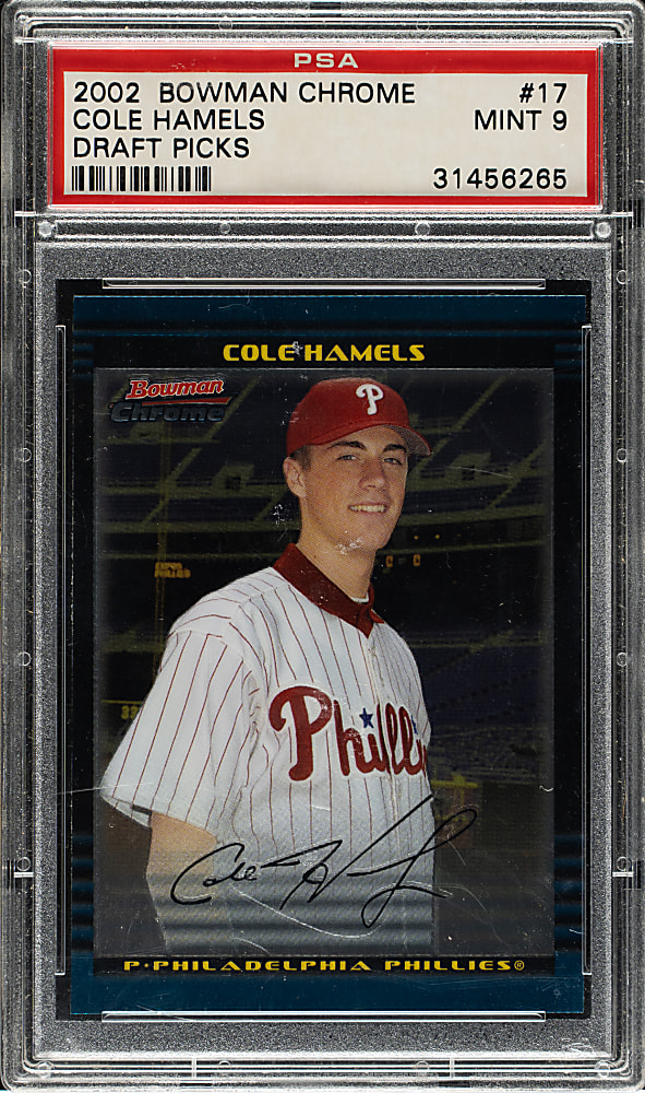 2002 Bowman Chrome Draft Picks #BDP17 Cole Hamels PSA MINT 9