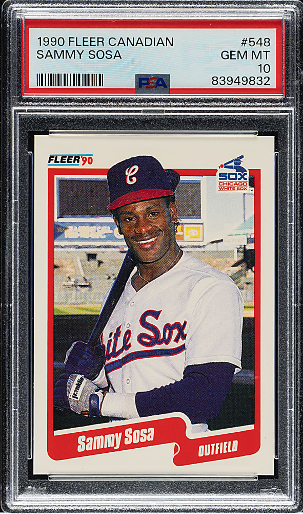 1990 Fleer Canadian #548 Sammy Sosa Rookie PSA GEM MINT 10