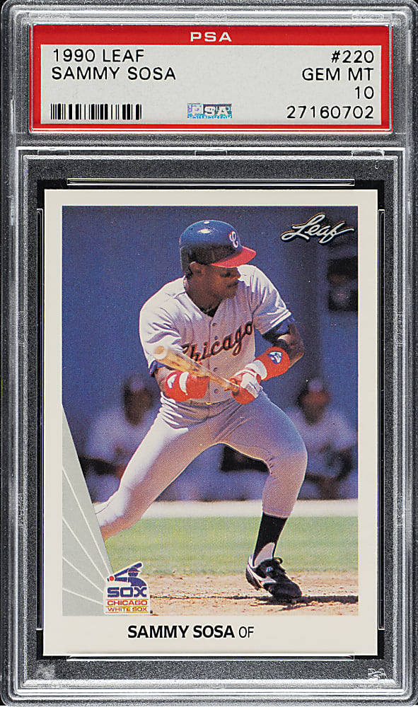 1990 Leaf #220 Sammy Sosa Rookie PSA GEM MINT 10