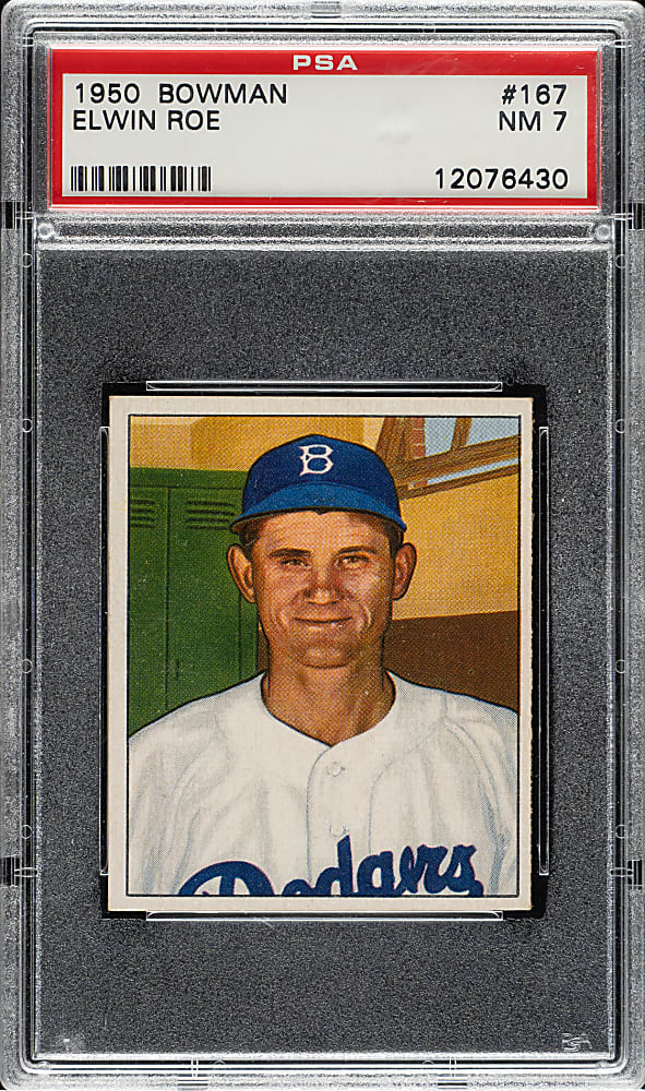 1950 Bowman #167 Preacher Roe PSA NM 7