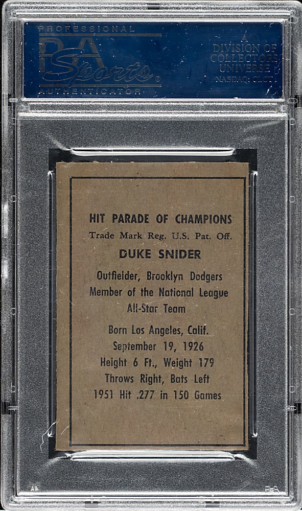 1952 Berk Ross Duke Snider PSA VG-EX 4