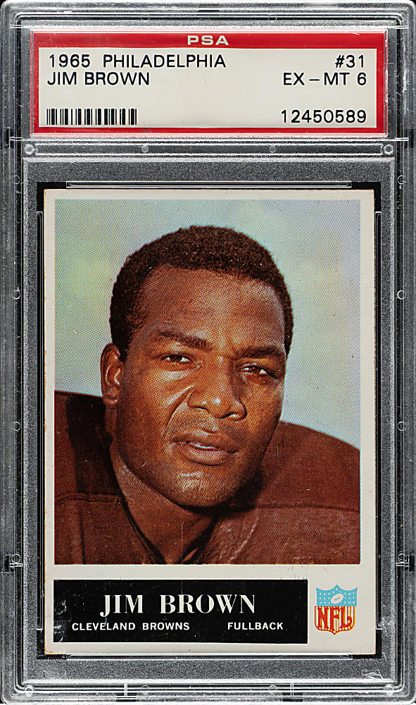 1965 Philadelphia Football #31 Jim Brown PSA EX-MT 6