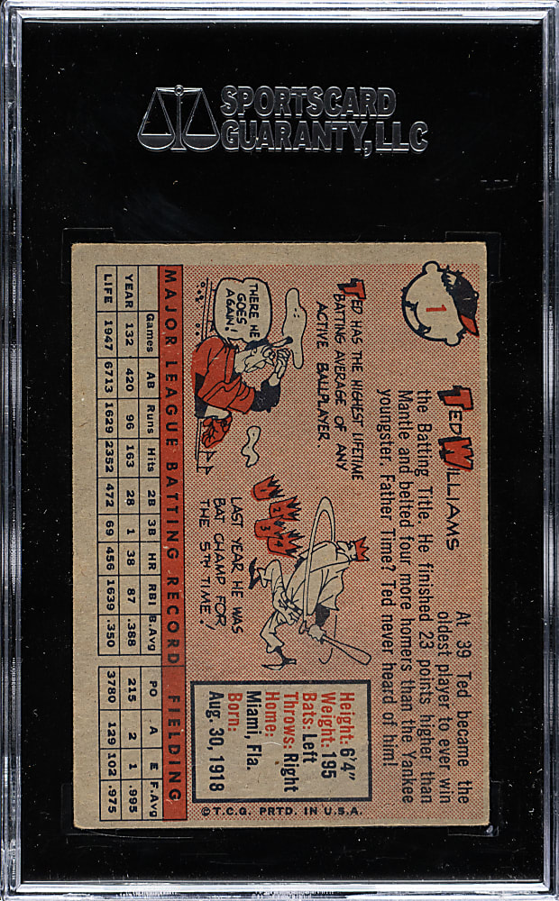 1958 Topps #1 Ted Williams SGC EX 60