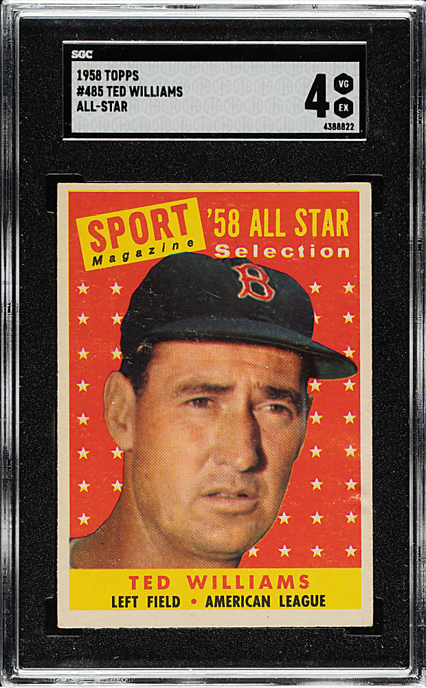 1958 Topps #485 Ted Williams All-Star SGC VG/EX 4