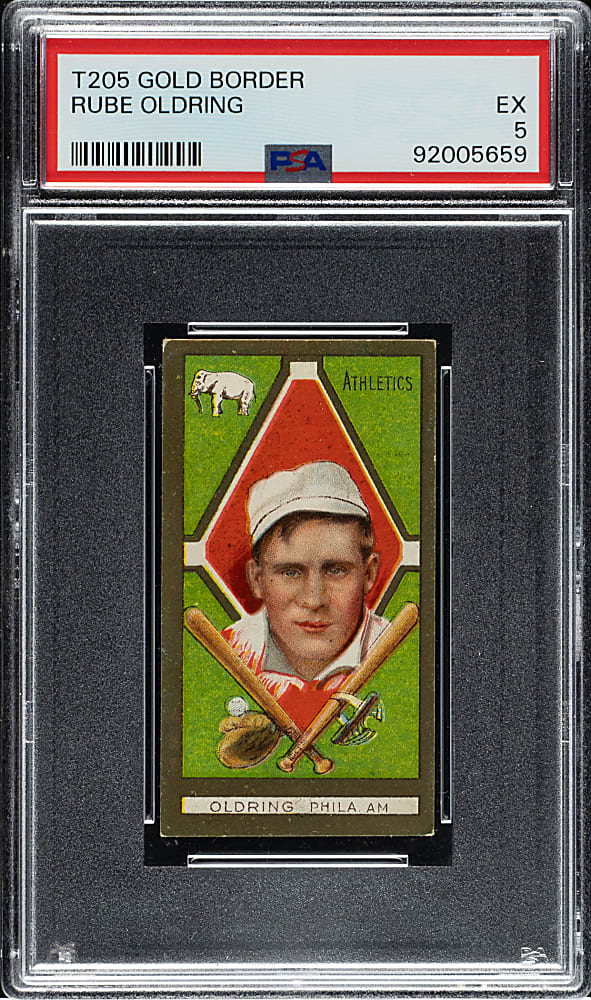 1911 T205 Gold Border Rube Oldring PSA EX 5