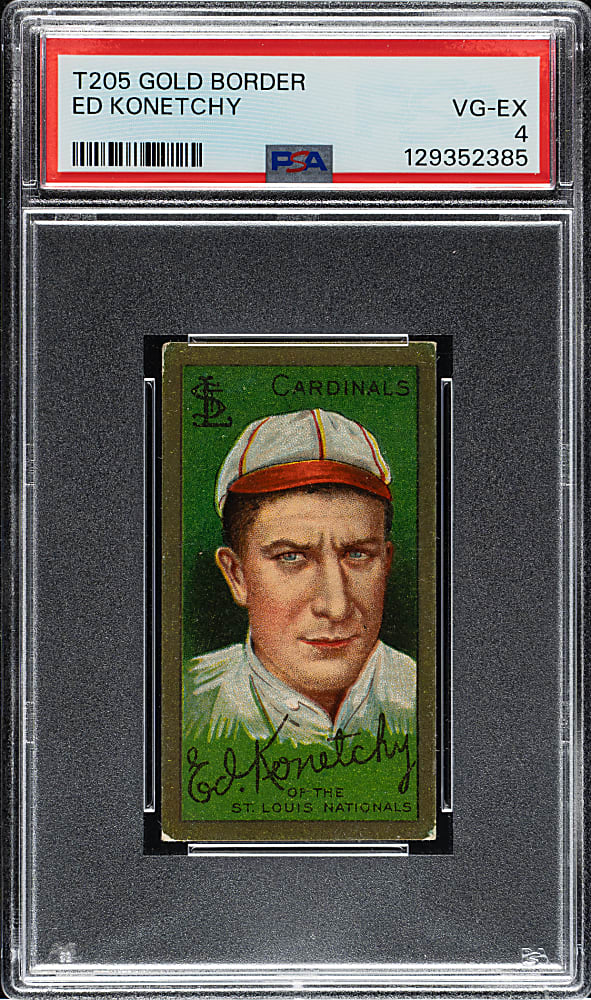 1911 T205 Gold Border Ed Konetchy PSA VG-EX 4