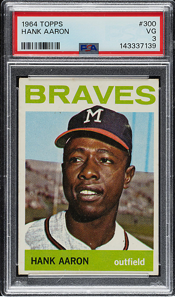 1964 Topps #300 Hank Aaron PSA VG 3