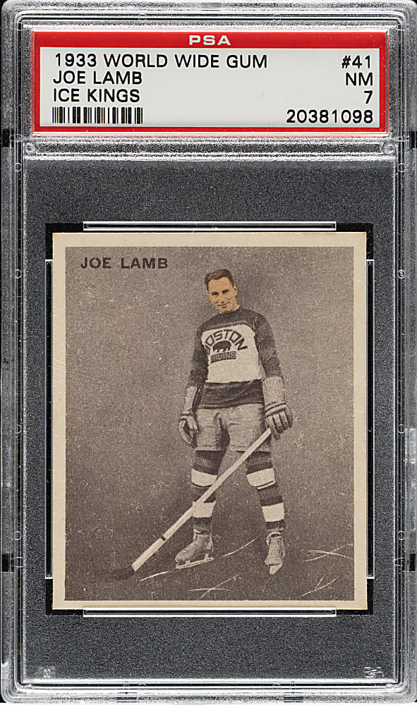 1933-1934 V357 World Wide Gum "Ice Kings" #41 Joe Lamb PSA NM 7