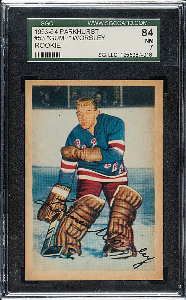 1953-1954 Parkhurst Hockey #53 Gump Worsley Rookie SGC NM 84