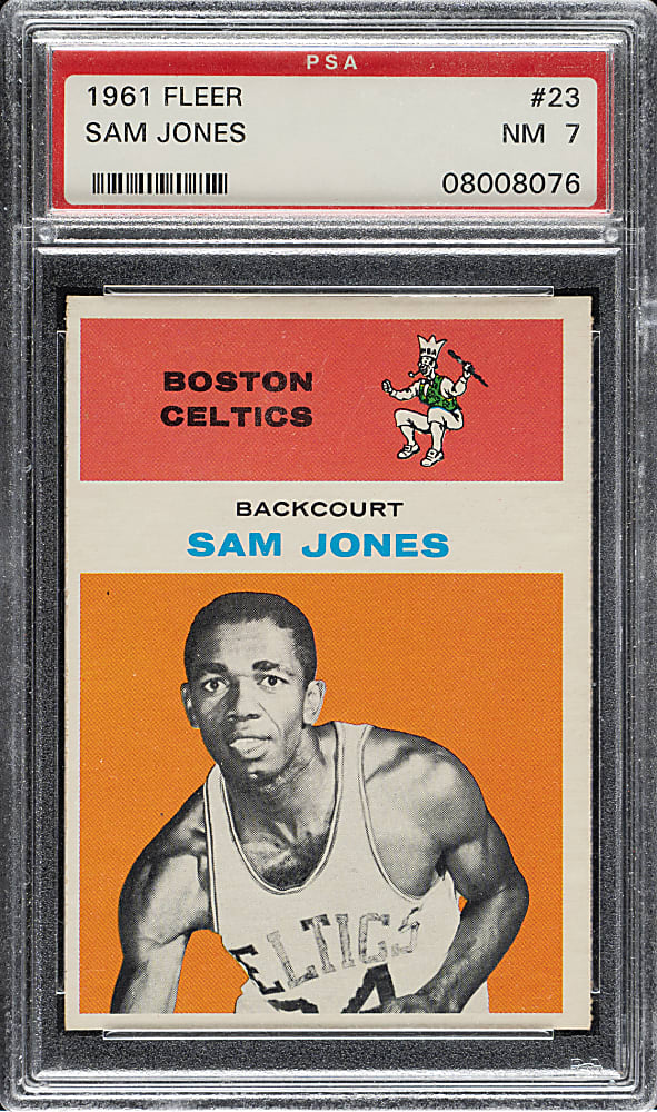 1961-1962 Fleer Basketball #23 Sam Jones Rookie PSA NM 7