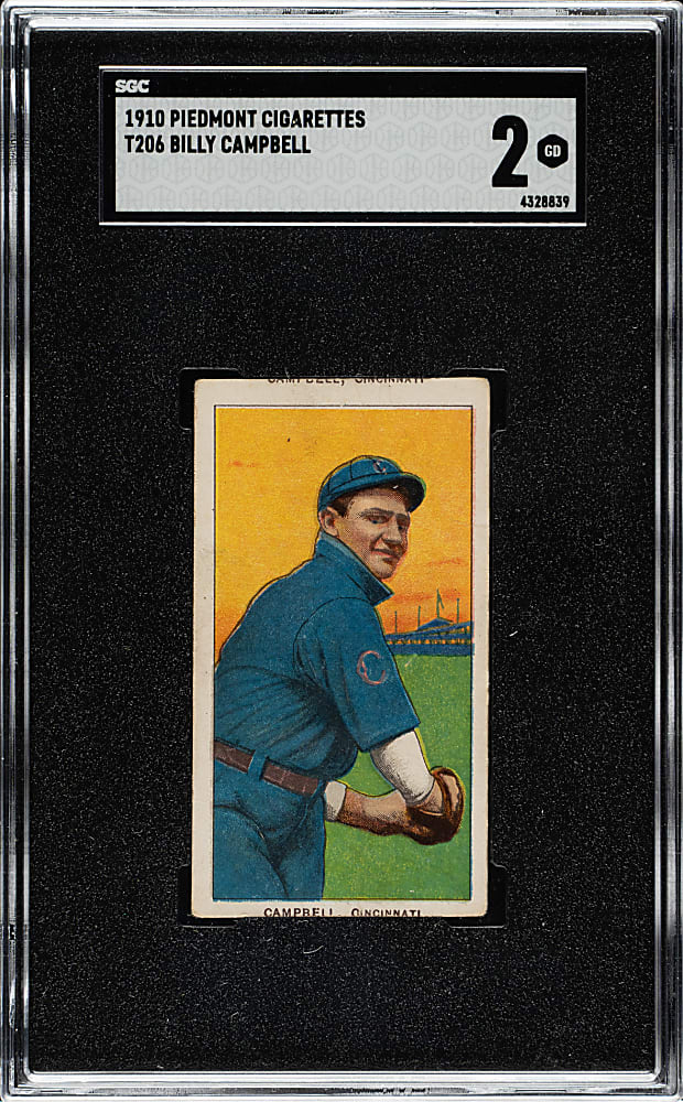 1909-1911 T206 White Border Billy Campbell SGC GOOD 2