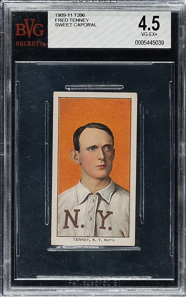 1909-1911 T206 White Border Fred Tenney BVG VG-EX+ 4.5