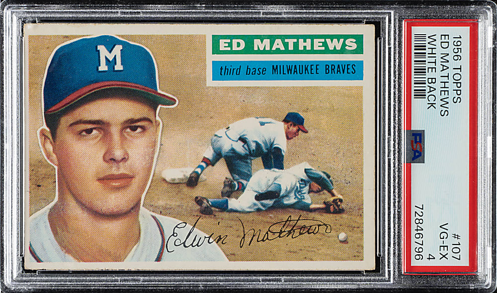 1956 Topps #107 Ed Mathews Gray Back PSA VG-EX 4
