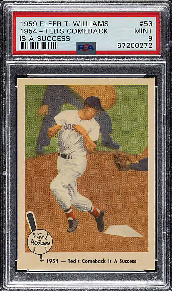 1959 Fleer Ted Williams #53 "Ted's Comeback is a Success" PSA MINT 9